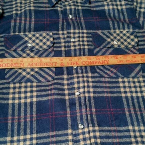 Westchester Classics Shirt Jacket Men Medium Blue Brown Plaid Work Grandpa - Picture 5 of 12